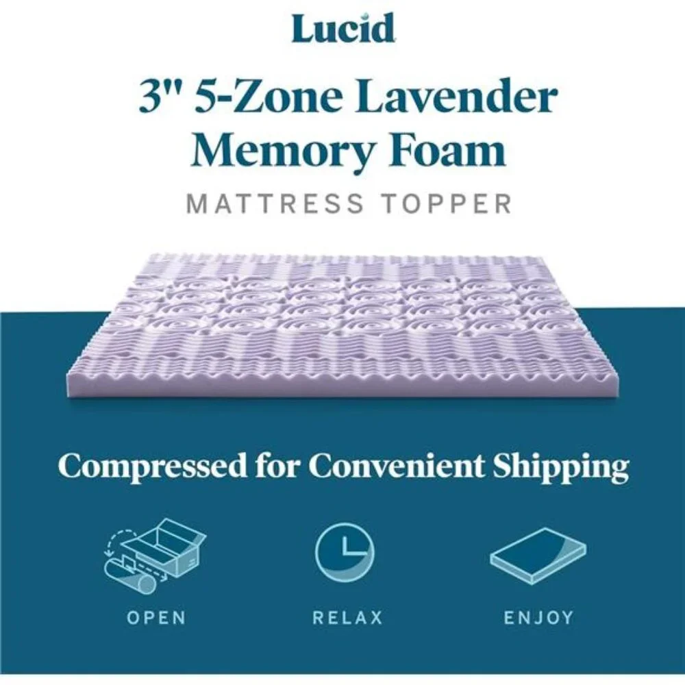 Lavender-Infused Mattress Topper, Queen
